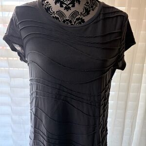 Simply Vera Vera Wang Charcoal Wave Pattern Tee